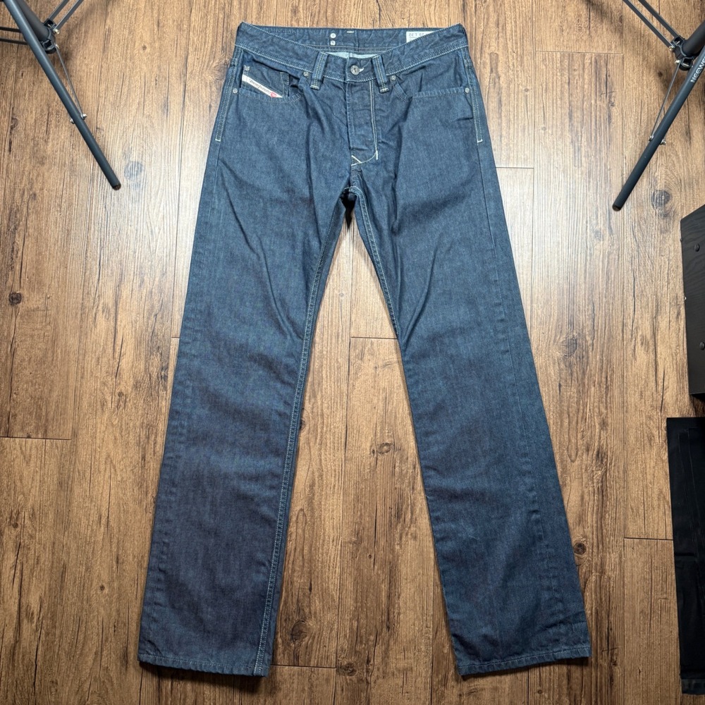 Diesel Larkee Jeans Mens 29x32 Blue Dark Wash Regular Straight Leg Button Fly